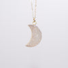 Large Druzy Moon Necklace