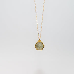Bitsy hexagon necklace in labradorite