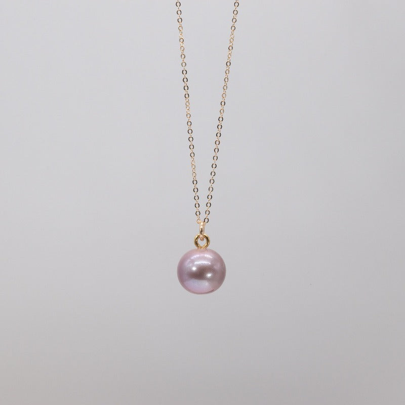 Pink pearl pendant necklace