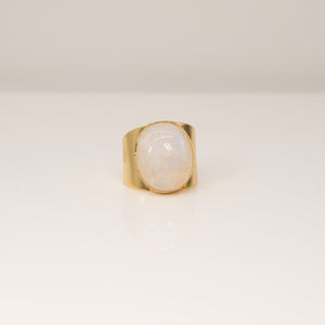 Rainbow Moonstone Cuff Ring