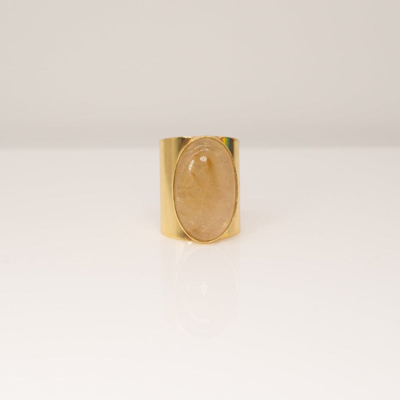 Rutilated Quartz Cuff Ring