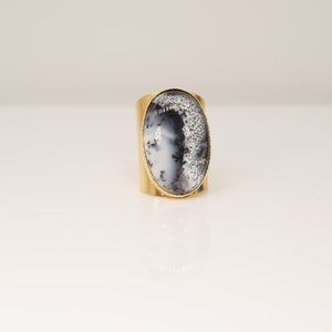 Dendrite Opal Cuff Ring