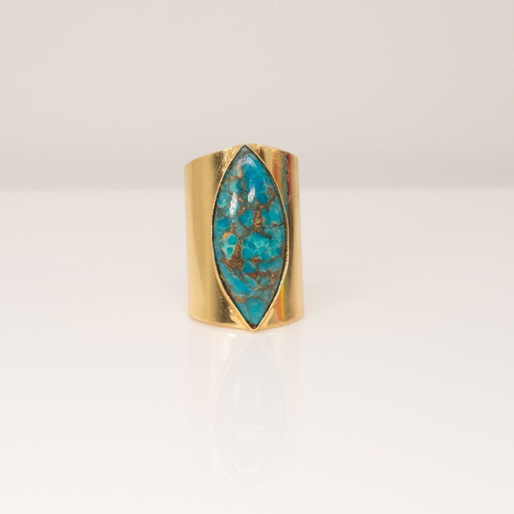 Almond Mosaic Cuff Ring