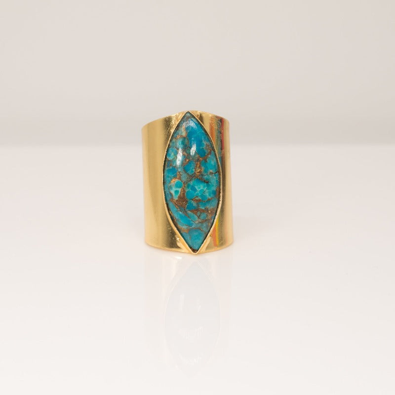 Almond Mosaic Cuff Ring