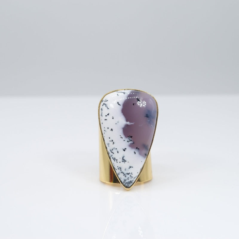 Dendrite Opal Cuff Ring