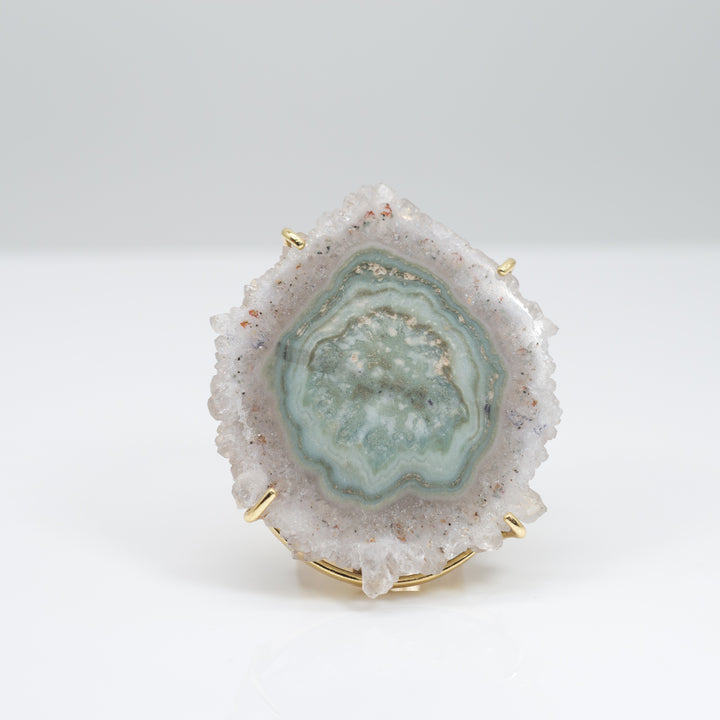 Amethyst Stalactite Cuff Ring Teal