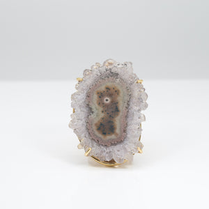 Amethyst Stalactite Cuff Ring Purple