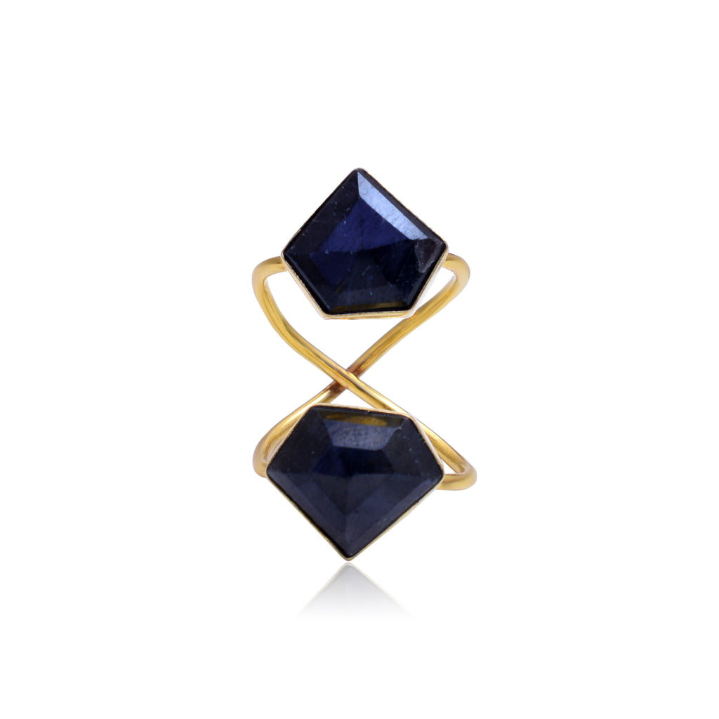 Natural Sapphire Double Ring
