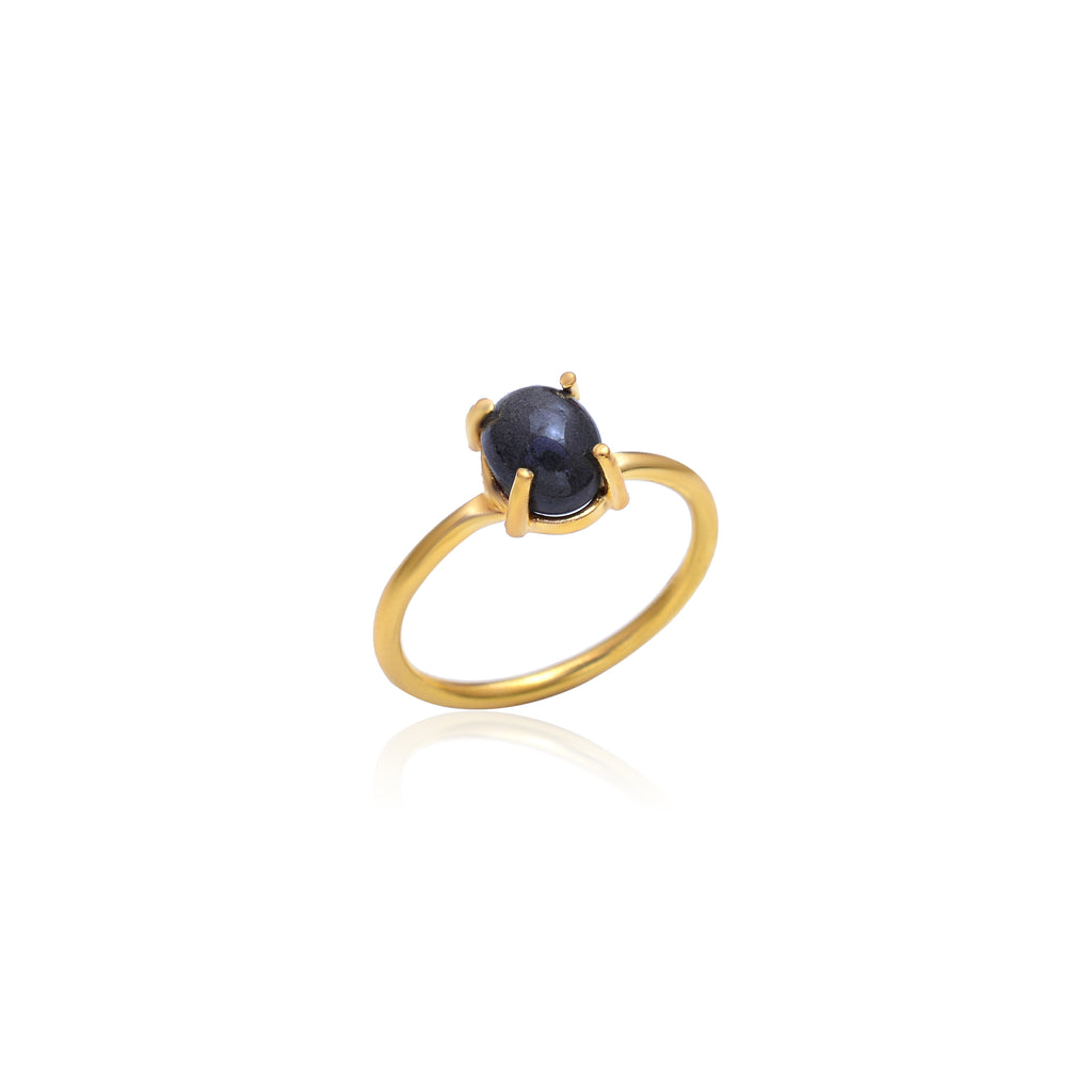 Black Cat’s eye Beryl prong ring