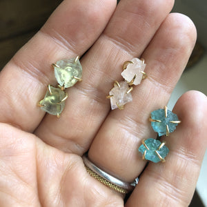 Raw Crystal Studs