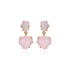 Queen Prong  Rainbow Moonstone   Earrings