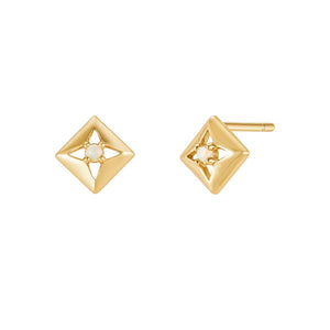 Petite Square Opal studs