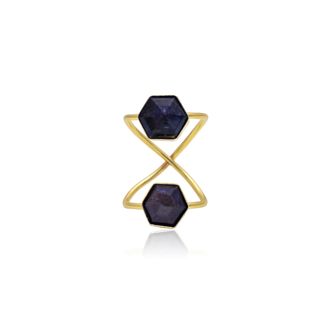 Natural Sapphire Double Ring