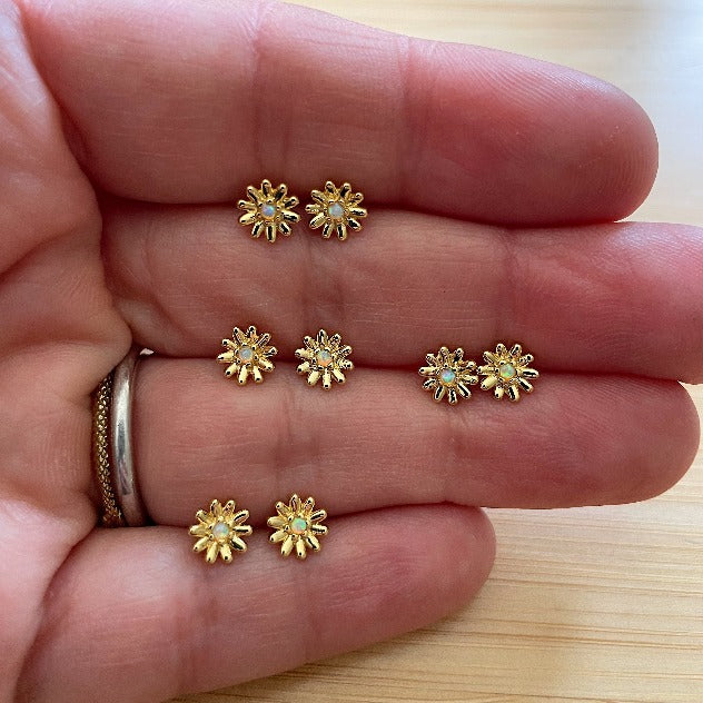 Opal Daisy Studs