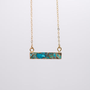 Turquoise Mosaic Bar Necklace