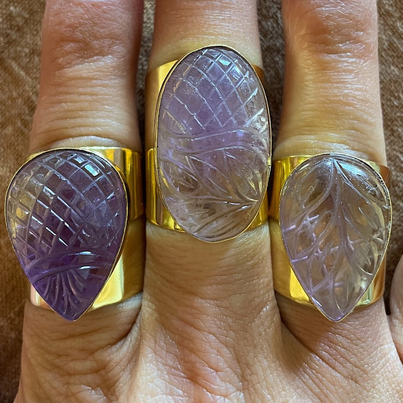 Carved Ametrine Cuff Ring