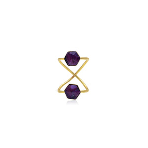 Ruby Zosite Hexagon double ring