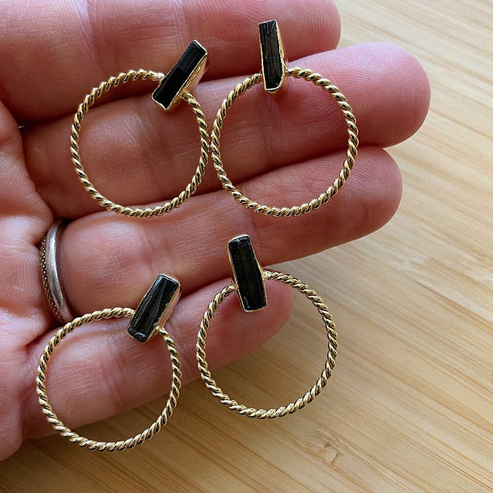 Studded Twist Hoops