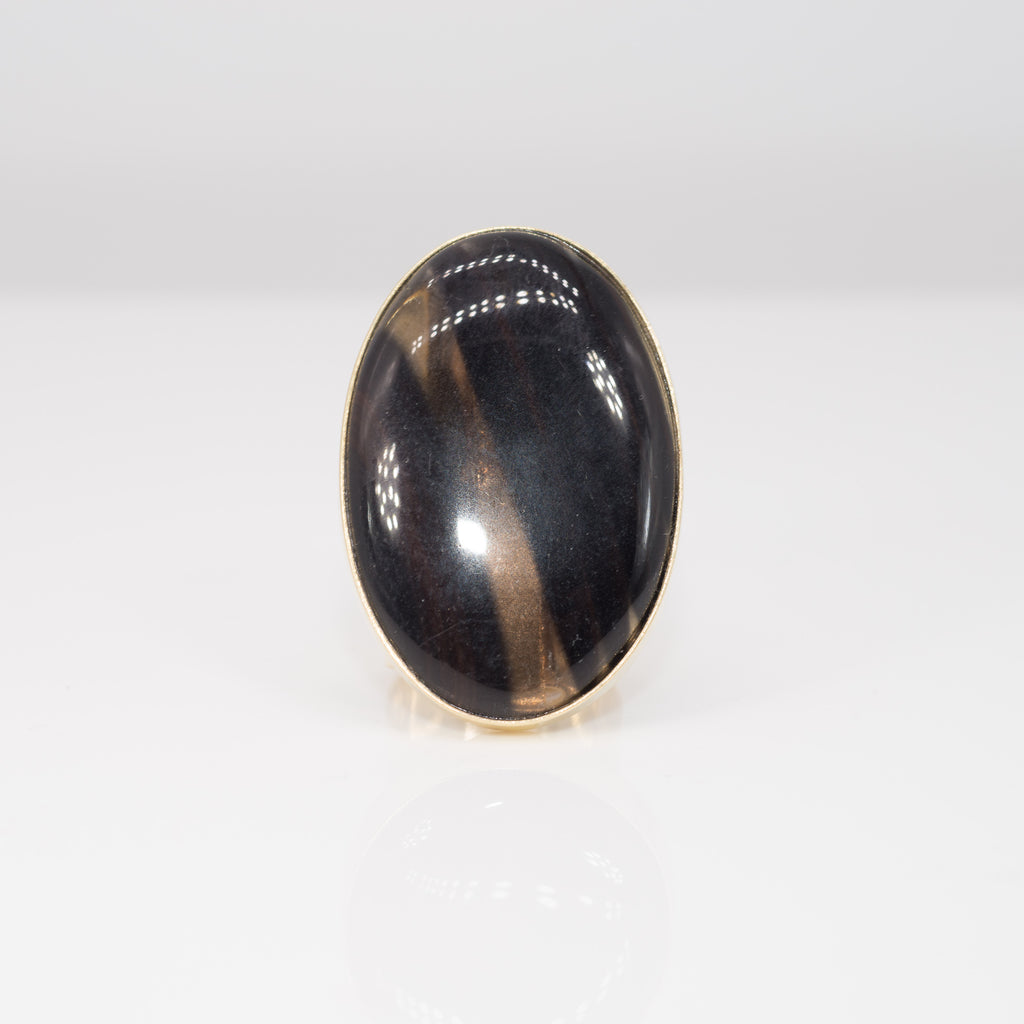 Midnight Obsidian Cuff Ring