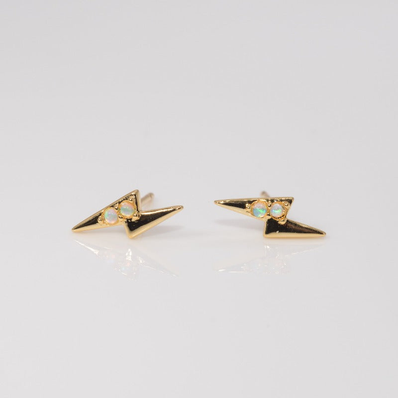 Opal Lightening Bolt Studs