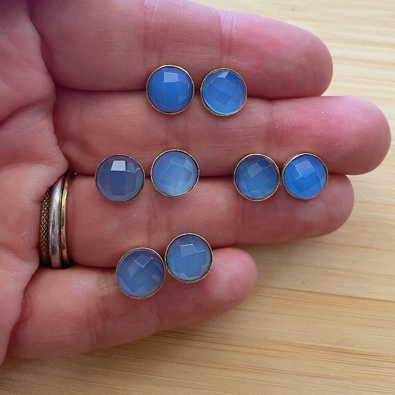 Periwinkle Chalcedony Studs