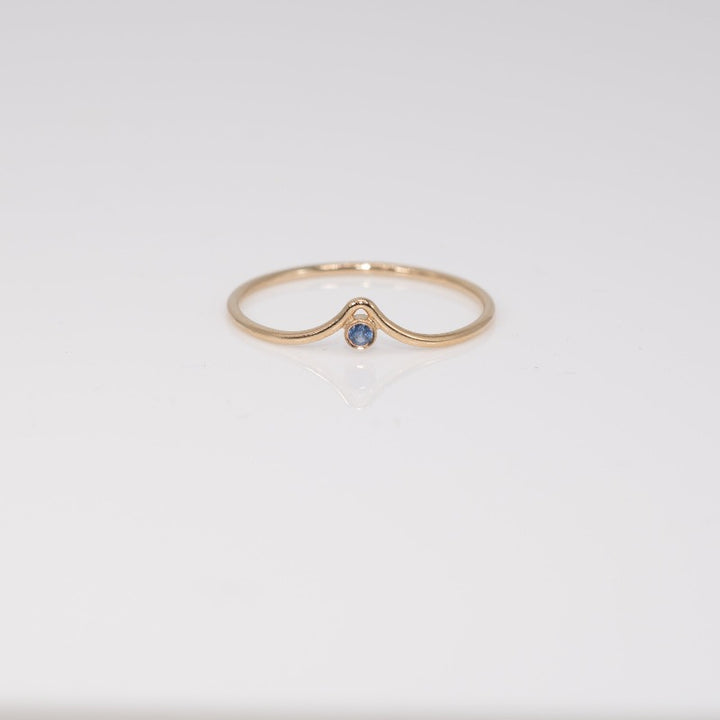 Chevron Blue Sapphire Ring