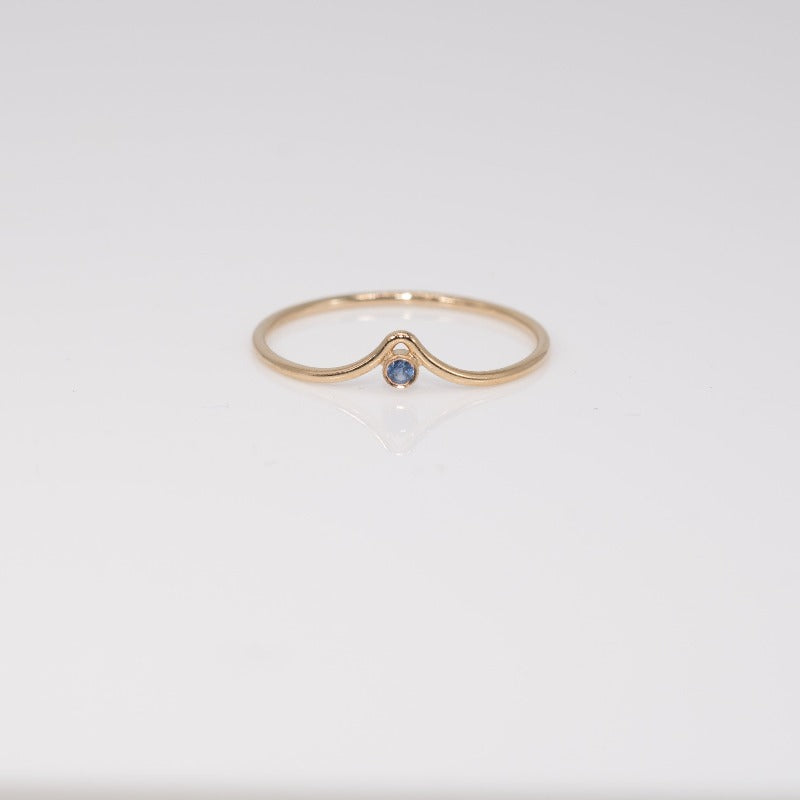 Chevron Blue Sapphire Ring
