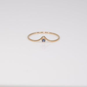 Chevron Blue Sapphire Ring