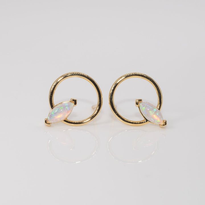 Almond Orbit Opal Studs