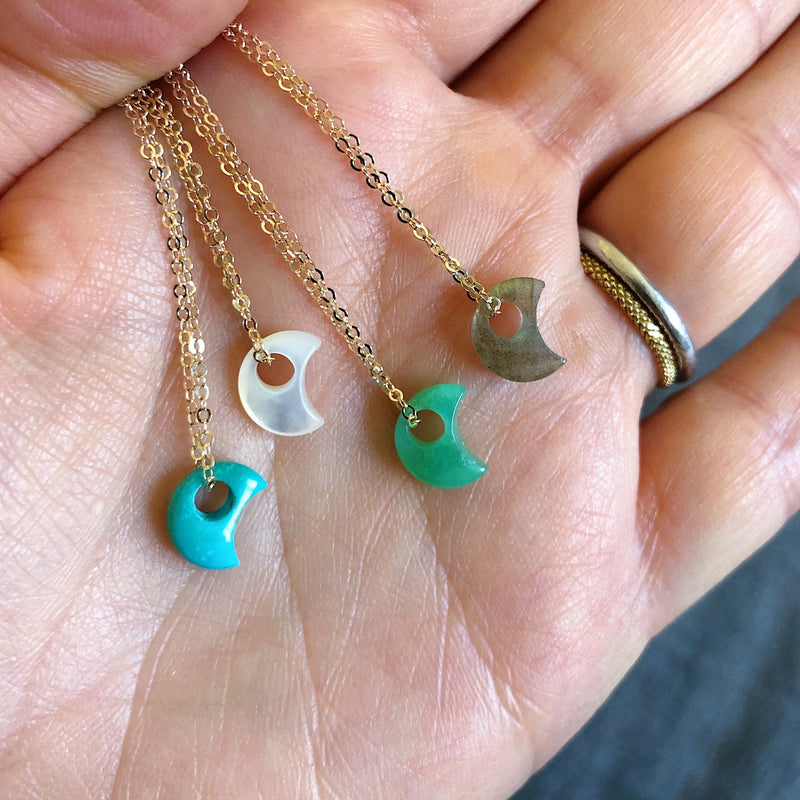 Cutie Gem Moon Necklace