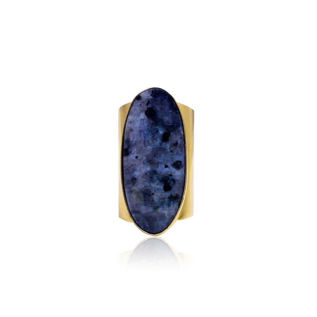 Larvikite cuff ring