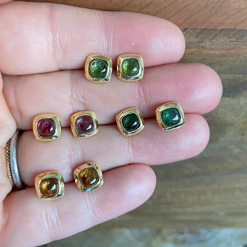 Saturn Tourmaline Studs