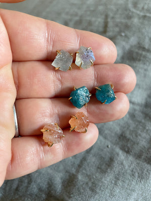 Raw Crystal Studs