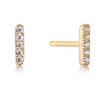 Gold Mini Pave Bar Studs