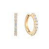 White Opal Pavé Mini Huggie Hoops