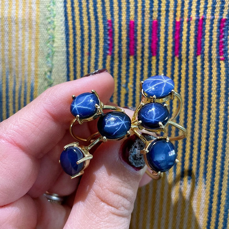 Blue Star Sapphire Rings