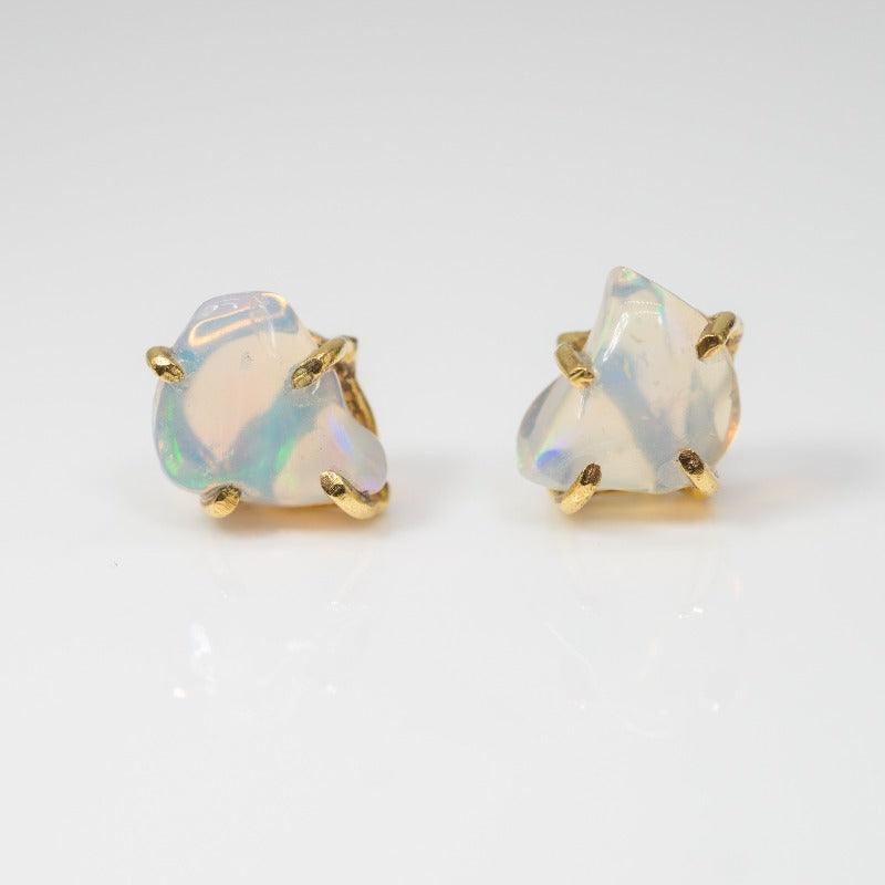 Raw Prong Opal Studs