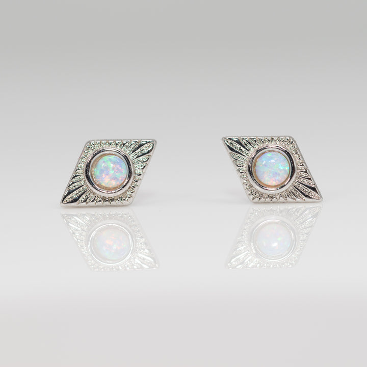 Silver Opal Studs