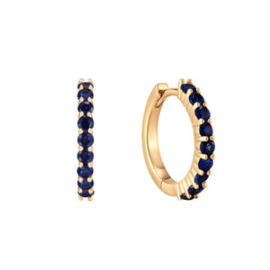 Blue Sapphire Pavé Mini Huggie Hoops