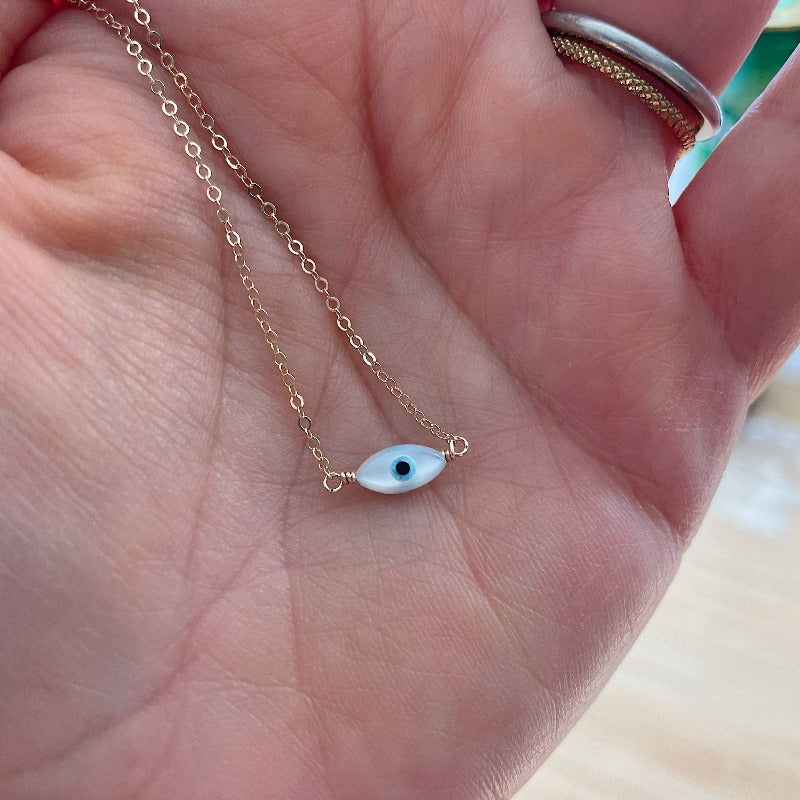 Opal Evil Eye Mother of Pearl Pendant