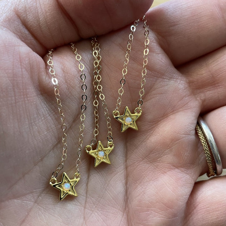 Opal Star Pave Necklace