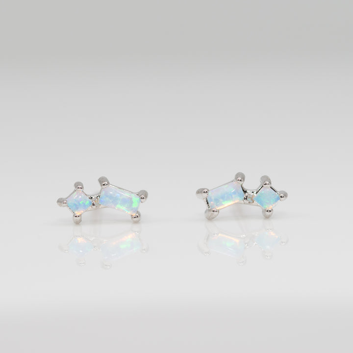 Silver Opal Studs