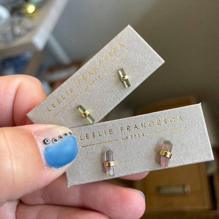Tourmaline Tube Studs