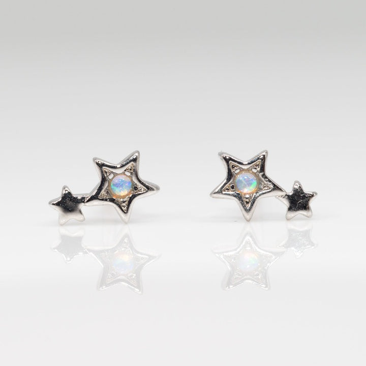Silver Opal Studs