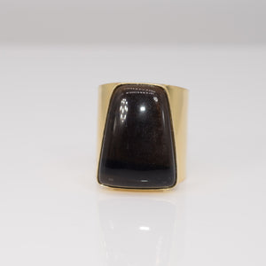 Midnight Obsidian Cuff Ring