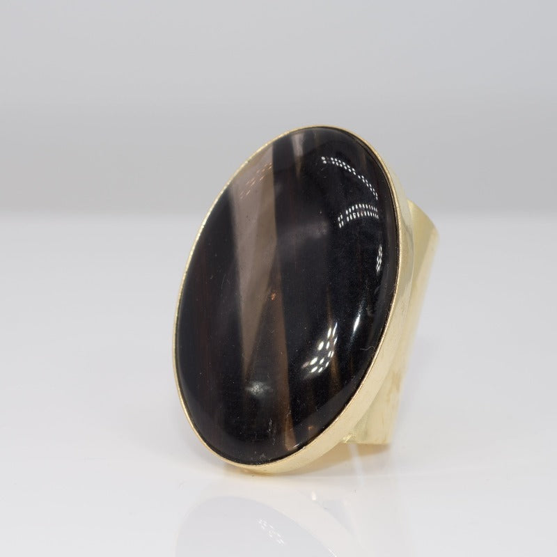 Midnight Obsidian Cuff Ring