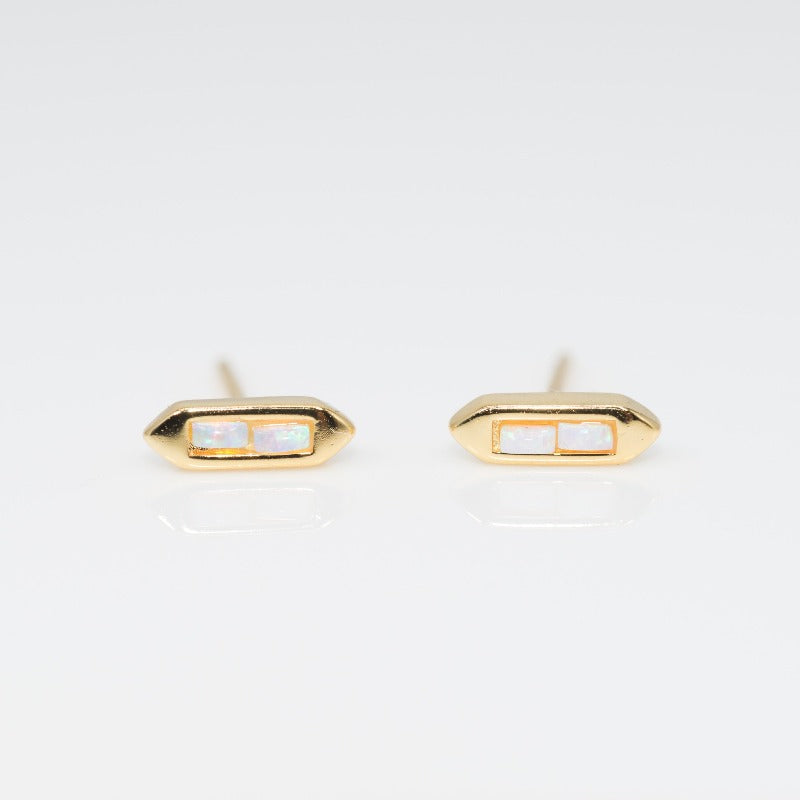 Thin Opal Bar Studs