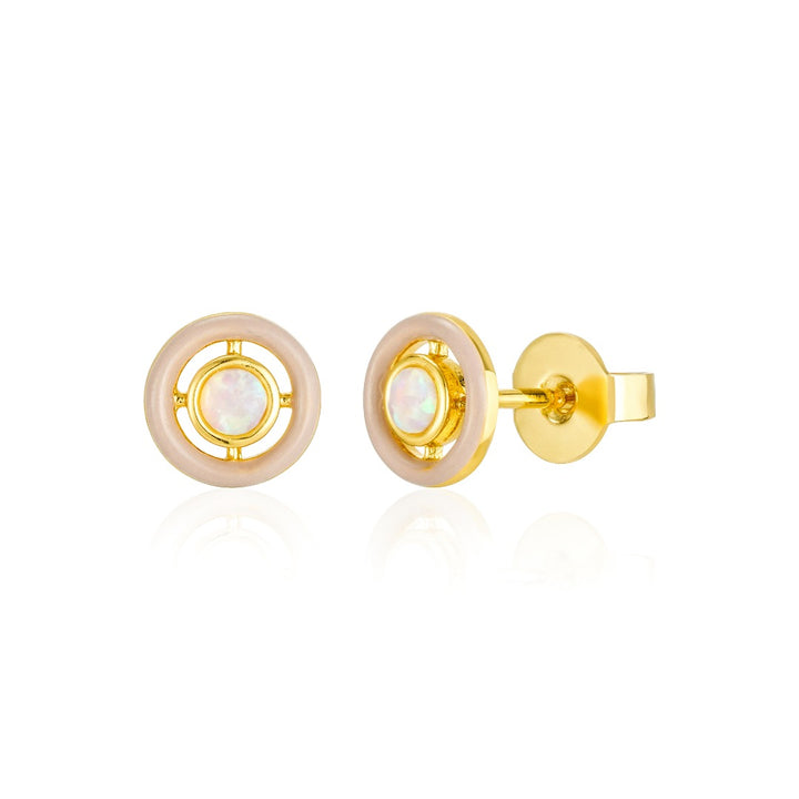 Enamel Opal Studs