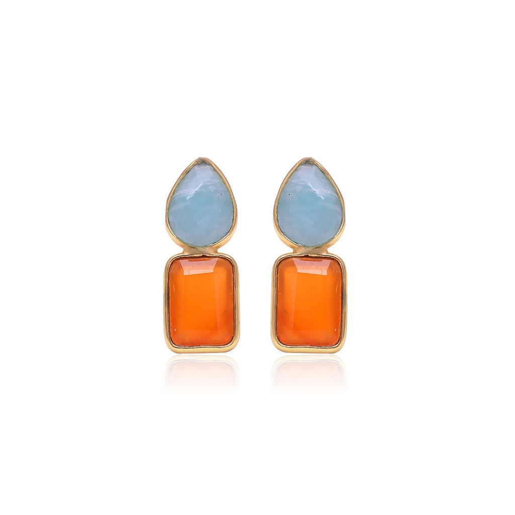 Emerald Tear drop studs