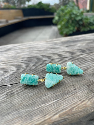 Queen Prong Amazonite  Earrings